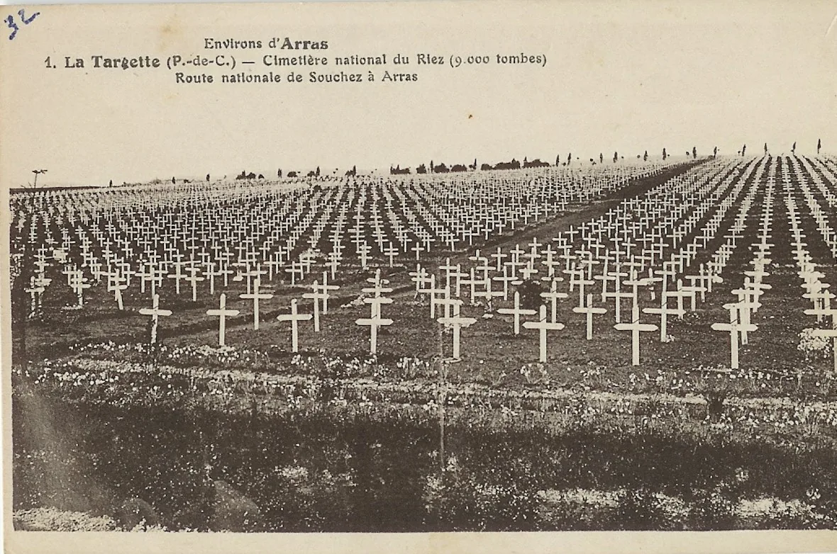 Carte postale ancienne : la nécropole nationale de La Targette